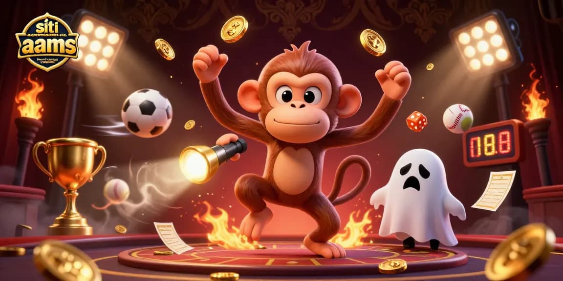Scopri i migliori siti scommesse non AAMS bonus senza deposito mentre una scimmia apparente gioca con oggetti d'oro in un casinò.
