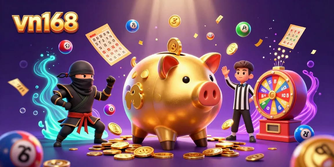 Win big with vn168's vibrant casino gameplay featuring colorful elements and dynamic characters.