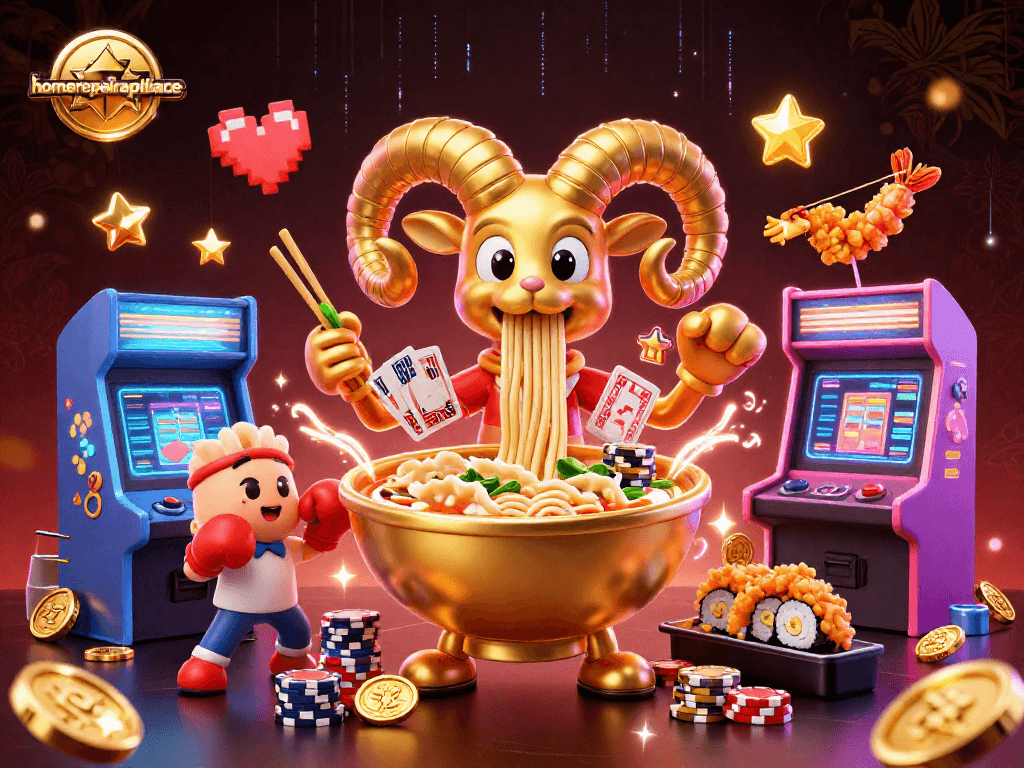 Experience thrilling action with homerepairappliance's vibrant casino-themed 3D illustration.