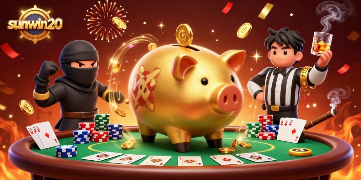Engage with the excitement of sunwin20 at a dynamic casino showdown with colorful characters.