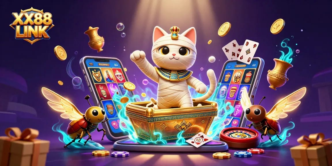 Experience the excitement of winning at XX88 LINK with vibrant casino elements and a dynamic scene.