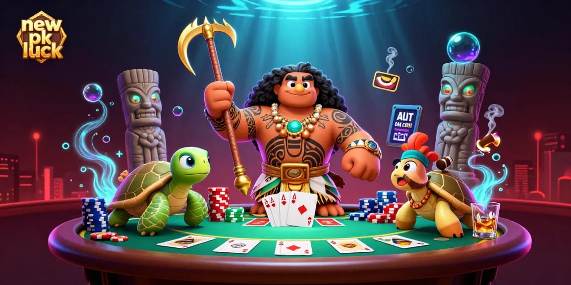 Experience big wins at new pk luck with vibrant casino elements and engaging characters in a dynamic scene.