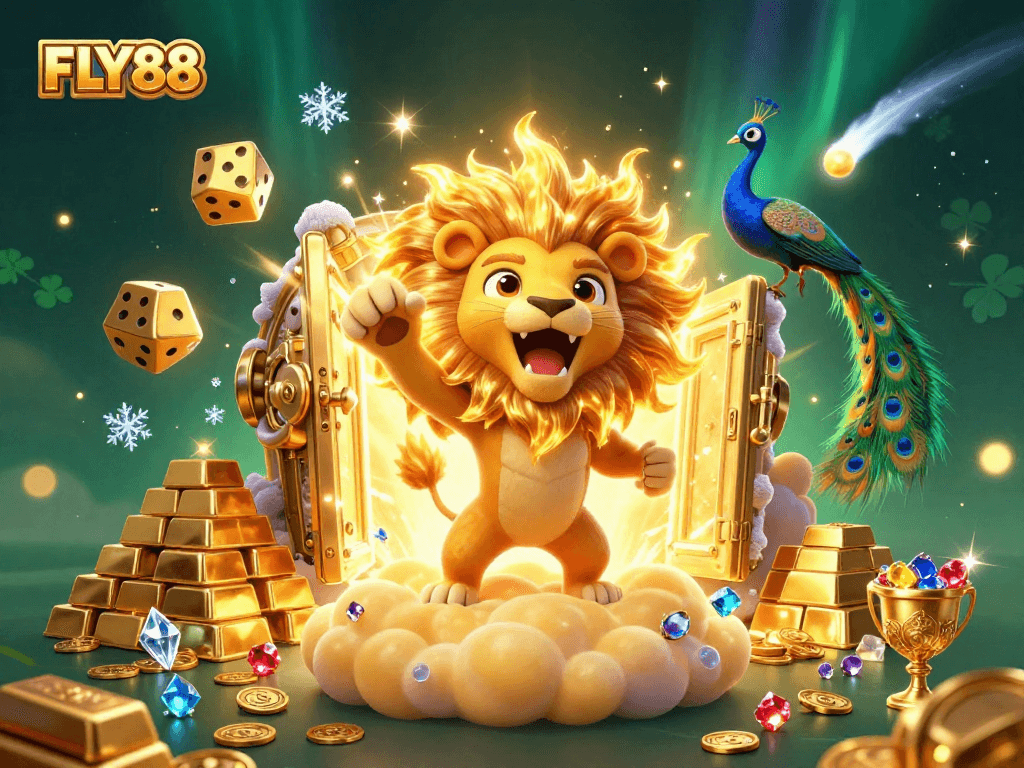 Experience thrilling wins at FLY88 with vibrant casino elements and enchanted imagery.