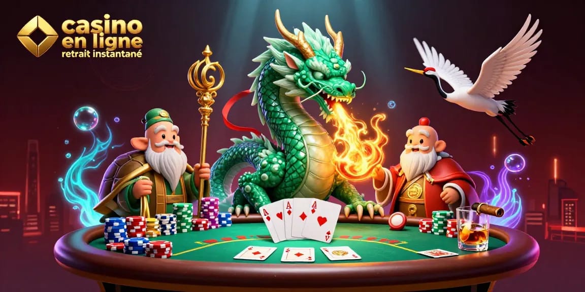 Profitez d'une expérience unique dans un casino en ligne retrait instantané avec ce dragon et la tortue sage.