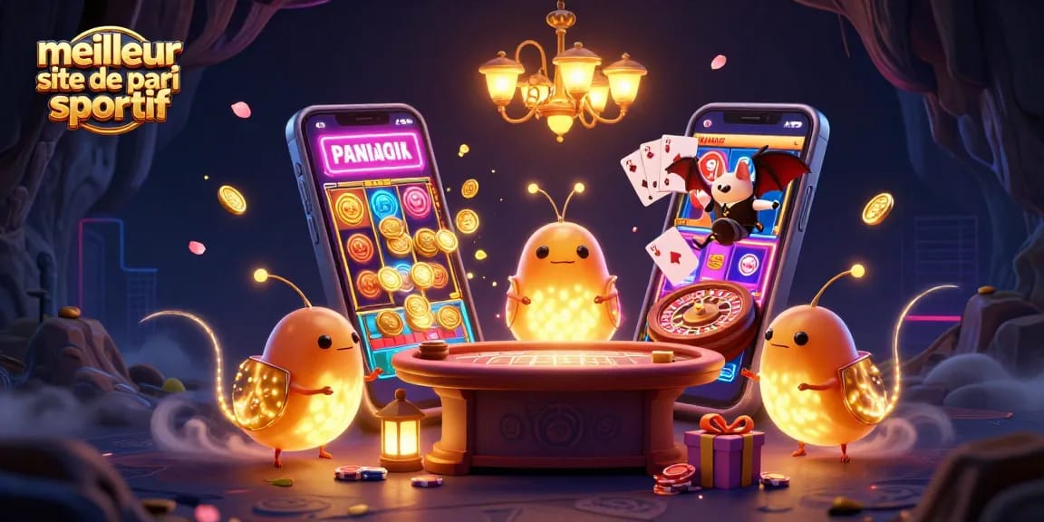 Jouer sur le meilleur site de pari sportif avec des lucioles qui illuminent un casino.