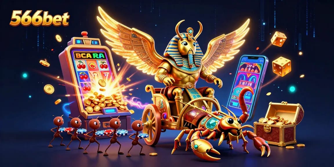 Engage with exciting casino activities at 566bet featuring vibrant characters and dynamic gambling elements.