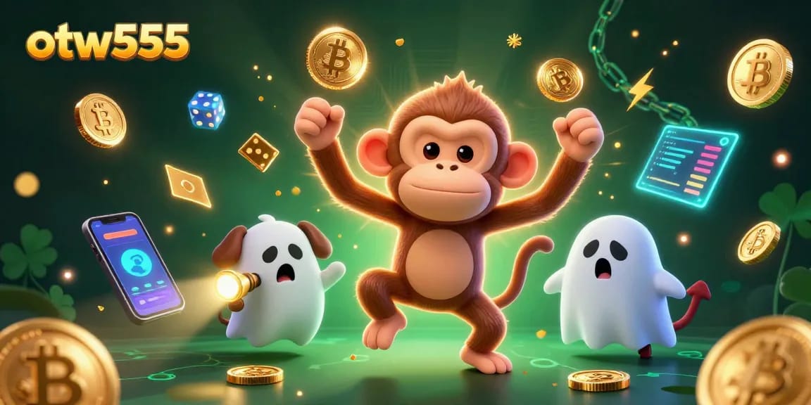 Experience the excitement of otw555 with a mischievous ghost and crypto elements in a haunted casino.