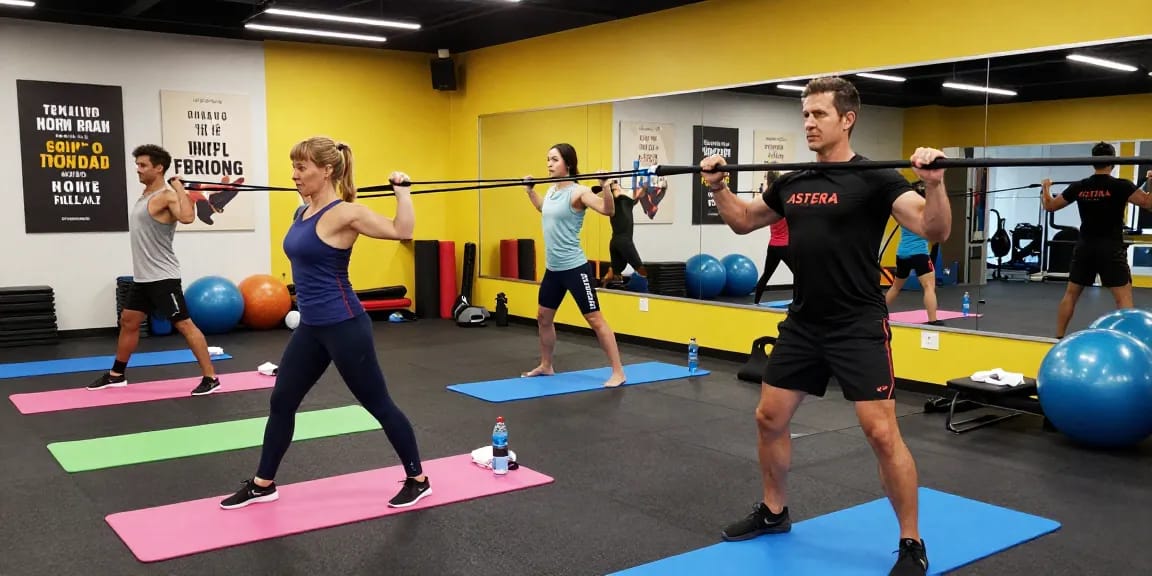Astera Shop athletes training in a modern gym, showcasing fitness dedication and high-performance gear.
