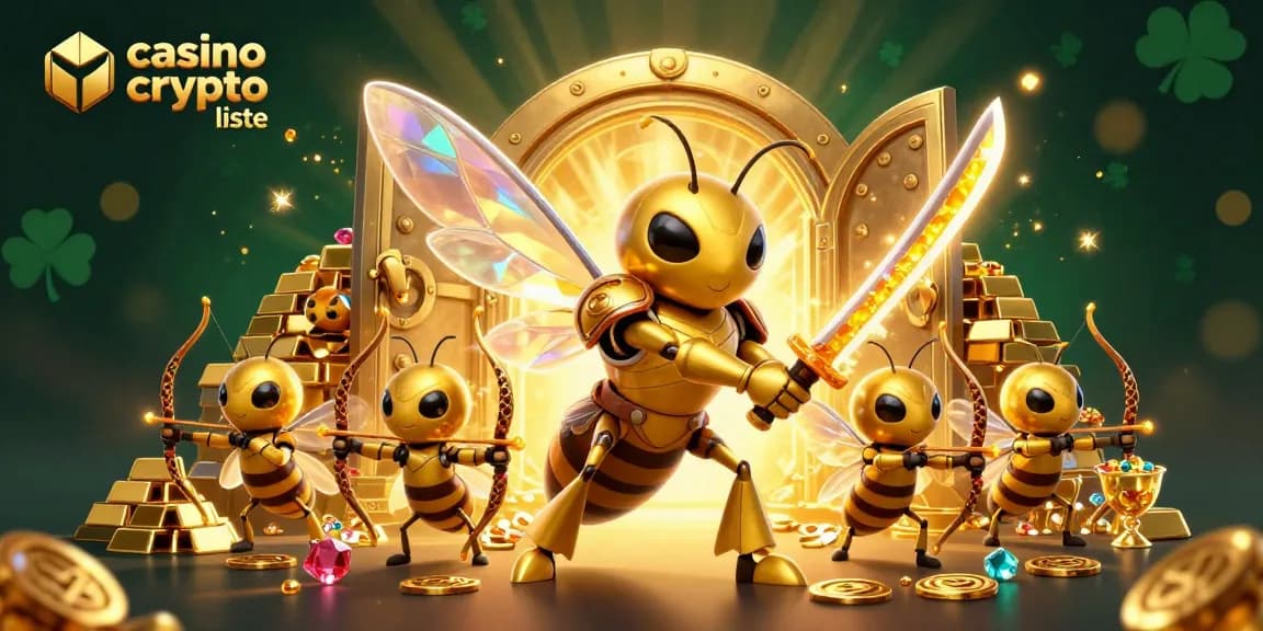 Plongez dans l'univers dynamique du casino crypto liste avec des personnages fascinants jouant sous une pluie de trésors.
