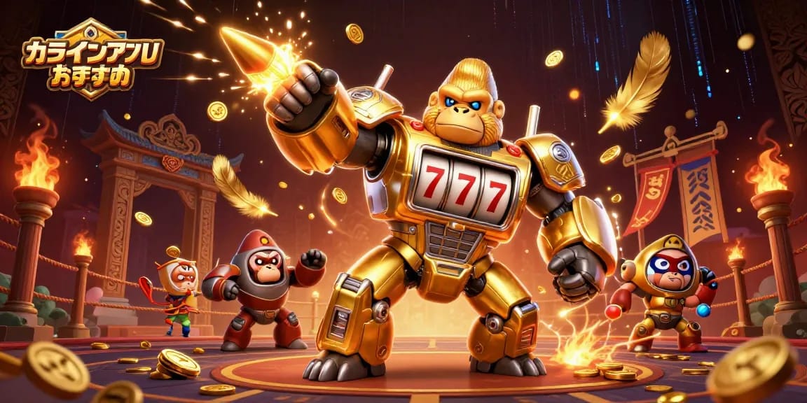 オンラインカジノ アプリ おすすめを活用して、ビデオスロット体験の勝率を高めるイラスト。