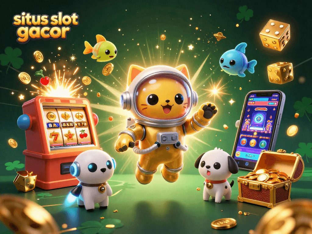 Experience the thrill of winning at situs slot gacor with golden coins and dynamic casino elements.
