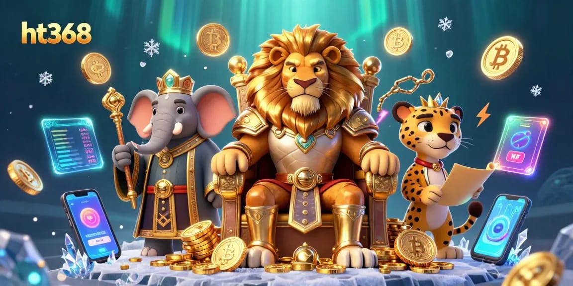 Engage with ht368 in an immersive online casino experience featuring vibrant characters and crypto elements.