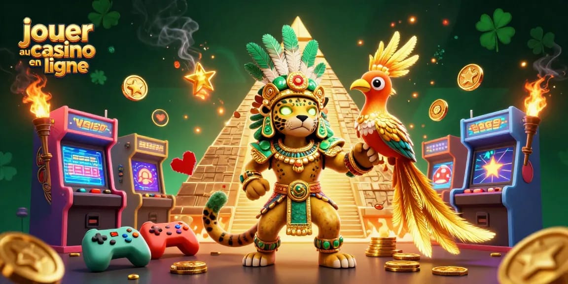 Jouez au casino en ligne avec des machines à sous et des personnages colorés dans un monde de jeux vibrant.