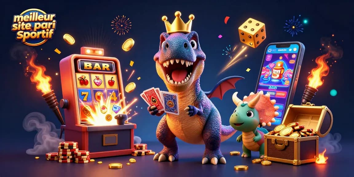 Pariez sur le meilleur site de pari sportif avec une illustration de casino animé captivante.