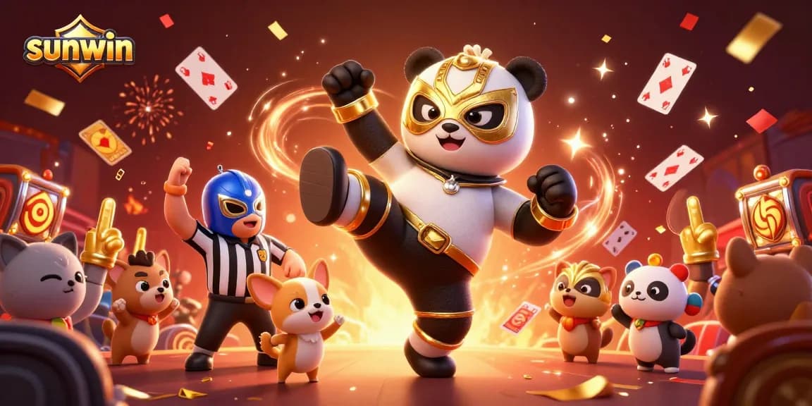 Experience the thrilling action at sunwin casino with vibrant characters and games in a dynamic 3D scene.