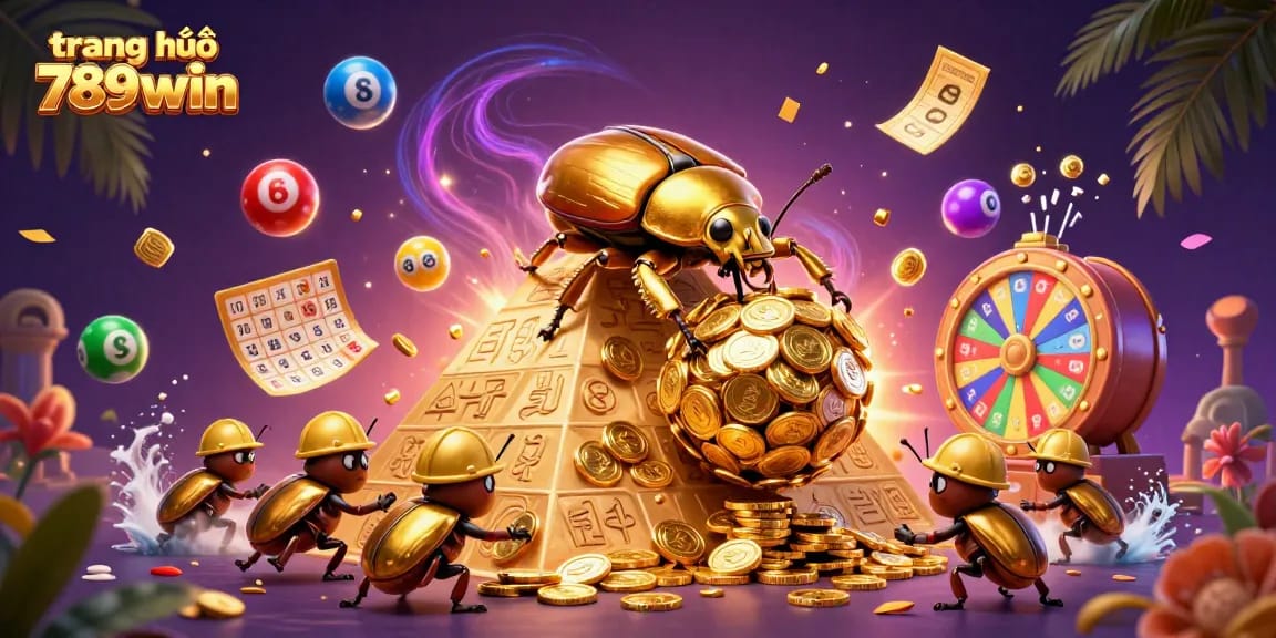 Engage with the thrilling trang chủ 789win casino, viewing colorful lottery balls, golden coins, and vibrant game elements.