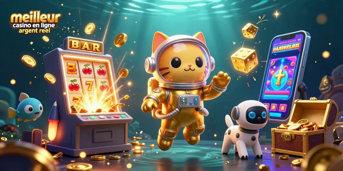 Gagnez des récompenses au meilleur casino en ligne argent réel avec cette illustration immersive.