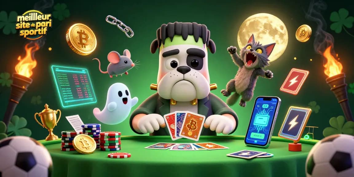 Parier sur le meilleur site de pari sportif avec une scène animée d'un bulldog, une souris et un chat loup.