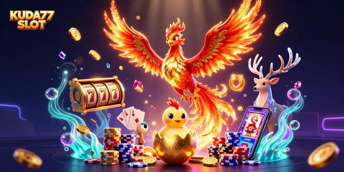 Menangkan pengalaman bermain KUDA77 SLOT dengan ilustrasi dinamis slot yang mencolok dan konsep yang mengasyikkan.