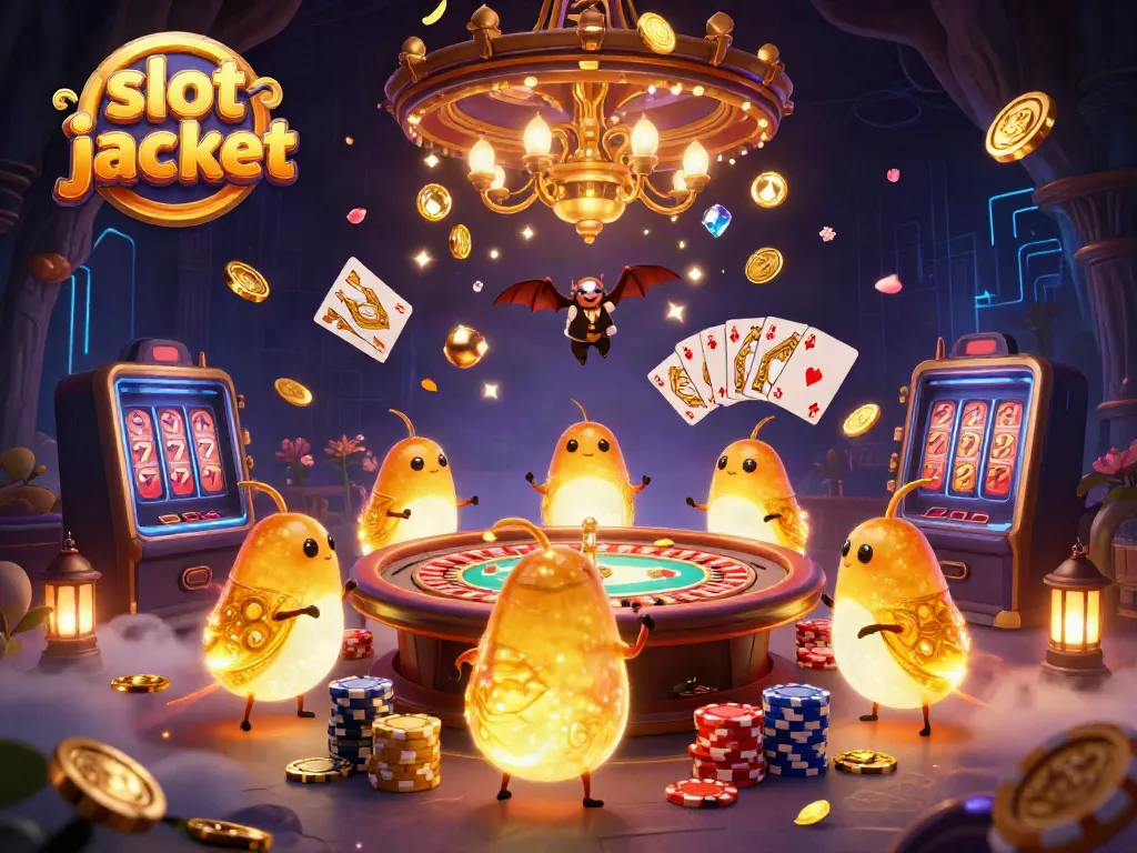 Experience the excitement of slot jackpot wins in a vibrant cave casino illustration
