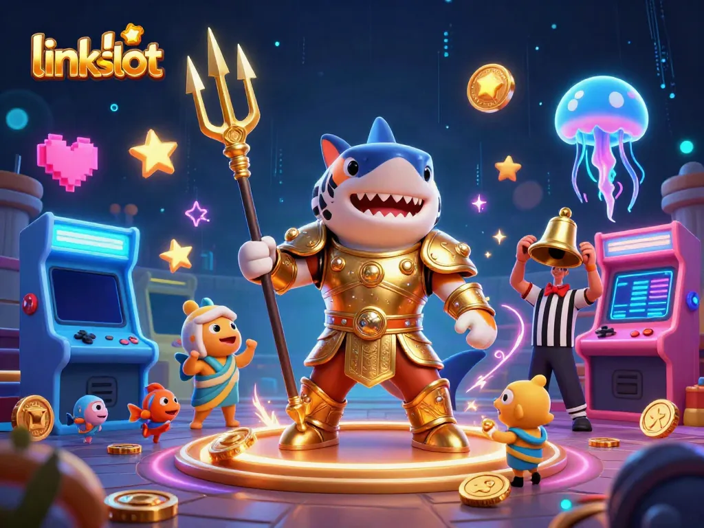 Experience the thrill of link slot games with a vibrant underwater casino scene.