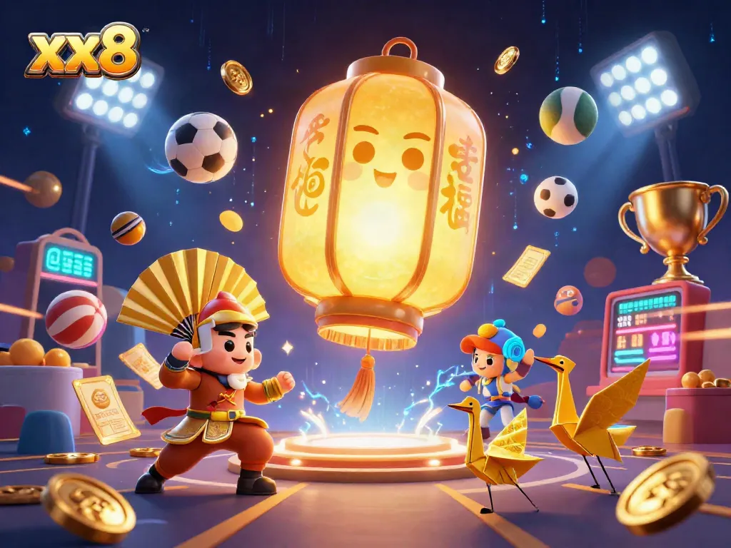 Experience the vibrant xx8 casino world with a golden lantern spirit and dynamic gaming elements.