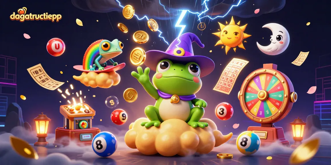 Engage with dagatructiepp as a wizard frog conjures golden coins in an exciting gaming scene.