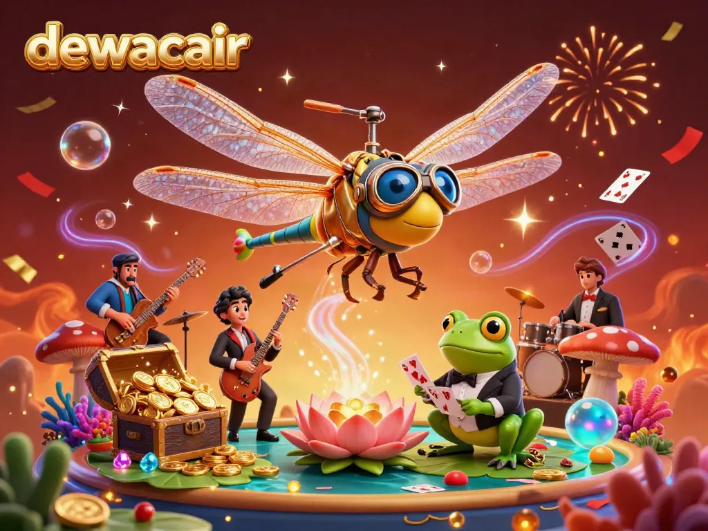 Engage with dewacair's vibrant casino scene featuring lively characters amidst rich game elements.