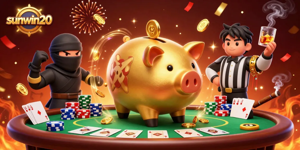 Engage with the excitement of sunwin20 at a dynamic casino showdown with colorful characters.