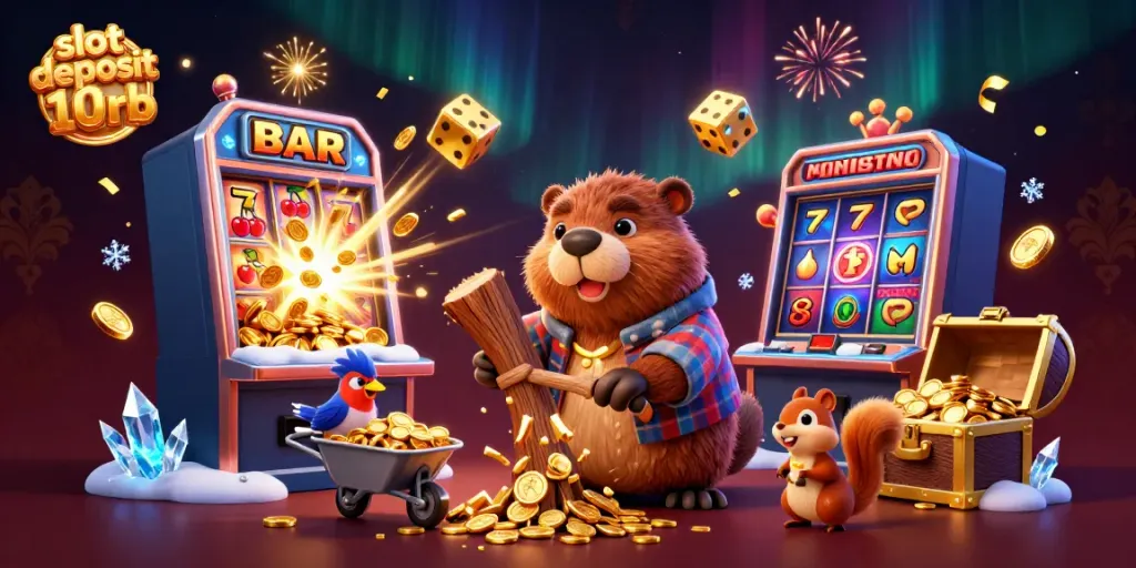 Engage with the excitement of slot deposit 10rb through an enchanting casino illustration.