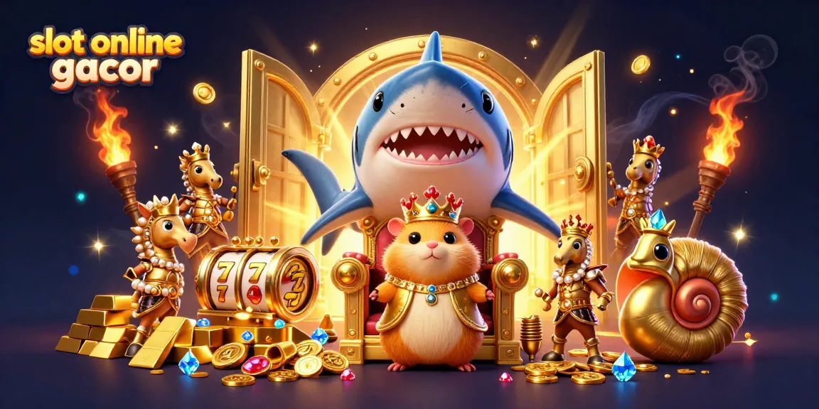 Experience thrilling wins with slot online gacor in this vibrant casino illustration featuring magical elements.