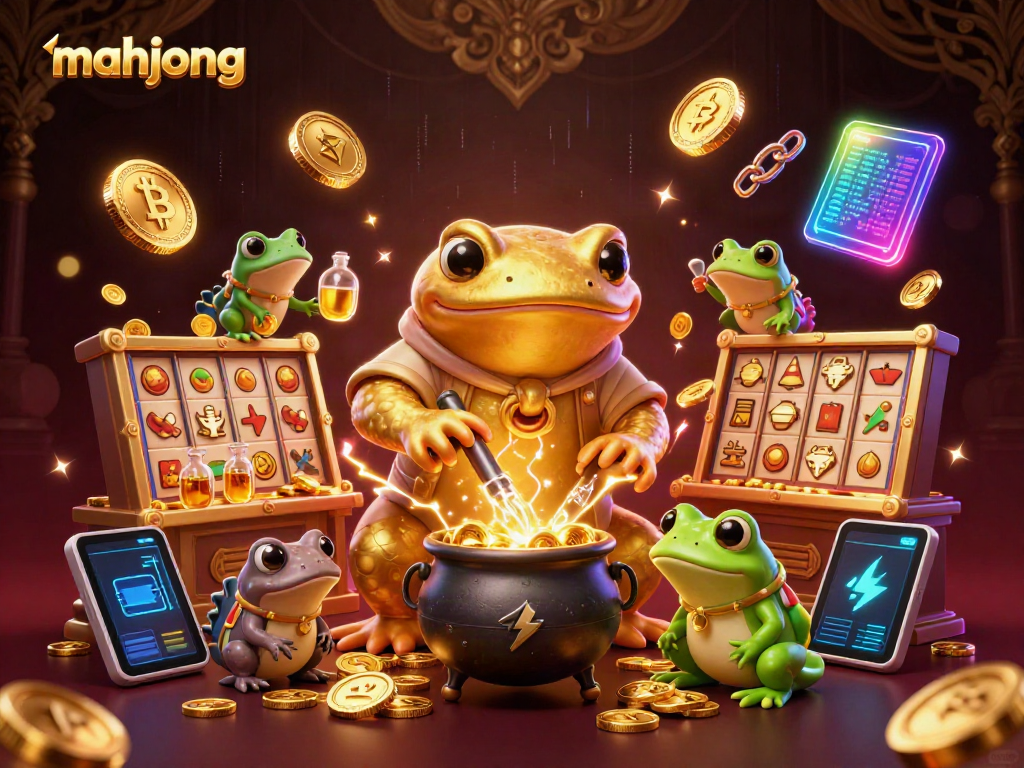 Engage in thrilling Mahjong gameplay with vibrant coins and golden elements, complete with casino-themed graphics.