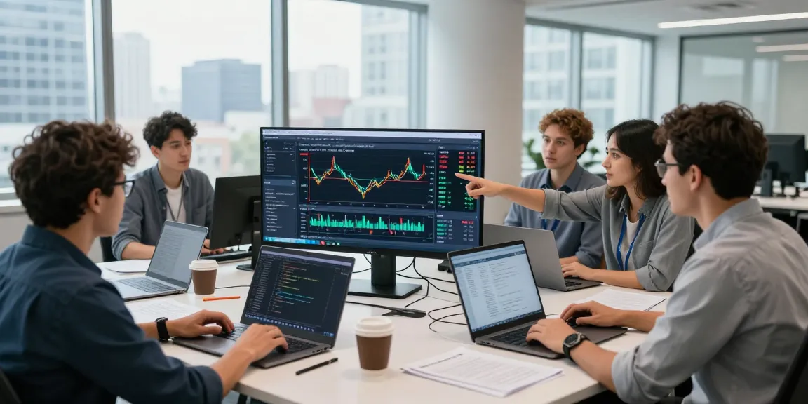 实时外汇数据分析和XAUUSD黄金行情接口的开发团队在现代办公室内合作。