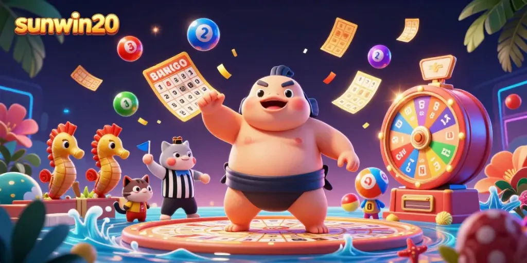 Experience the vibrant world of sunwin20 with animated characters and dynamic gambling elements.