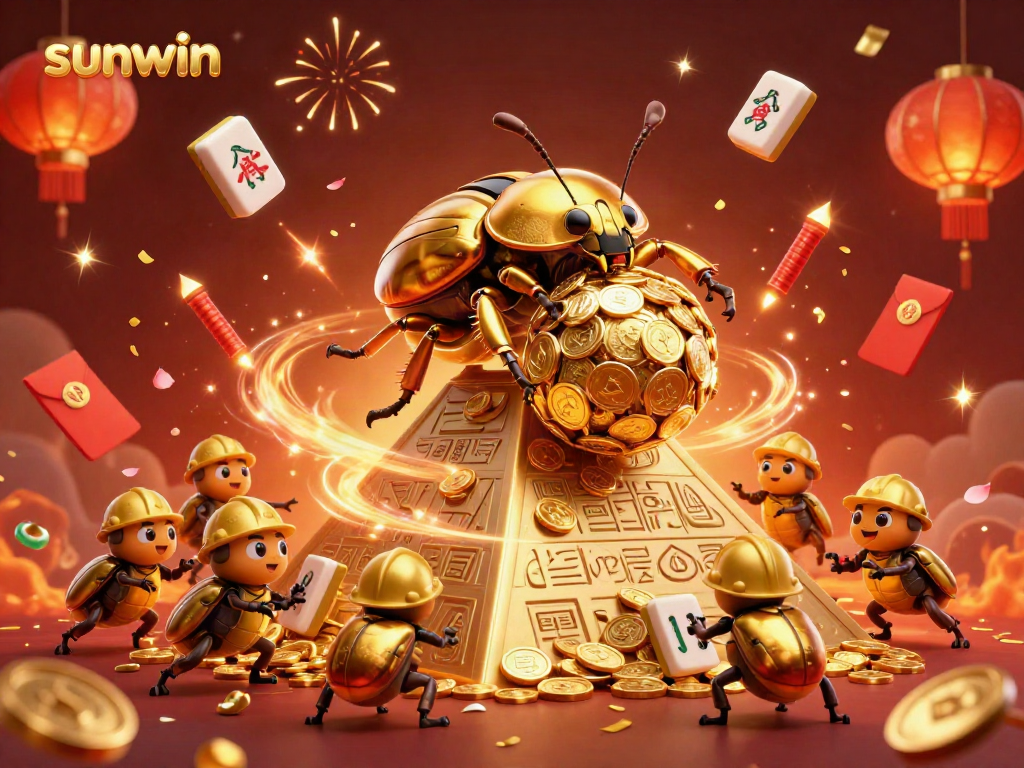 Experience exhilarating gameplay at sunwin with golden beetles and vibrant casino elements.