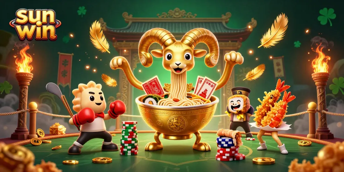 Play with sun win's vibrant casino characters dealing cards and stacking chips in a dynamic arena.