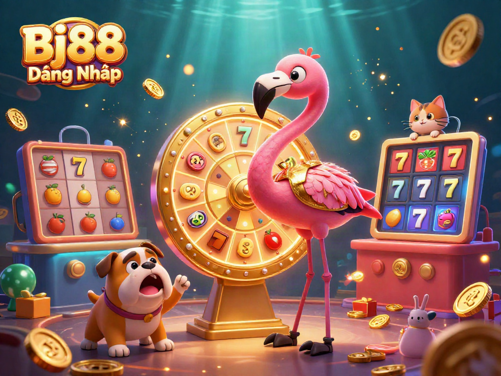 Experience thrilling moments with Bj88 Đăng Nhập as characters celebrate big wins in a vibrant casino scene.