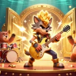 Experience exciting gaming adventures with 007WIN featuring a rock star wolf and dynamic casino elements.
