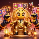 Experience excitement with slot online terpercaya as a buzzing bumblebee mob boss surrounded by jackpot elements.