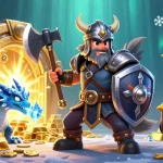 Engage in thrilling games with xim as the Viking wolf warrior defends treasures in a vibrant casino world.