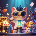 Experience the thrill at 33WIN with vibrant casino elements and engaging characters bringing luck to players.