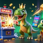 Les personnages de poker ligne s’amusent avec des cartes et des jetons dans une scène jouée.
