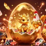 Experience thrilling gameplay at xxbb446 with a golden dragon revealing poker chip treasures in a festive casino scene.