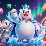 11bet showcases a vibrant 3D scene with lottery elements and characters celebrating a winning atmosphere.