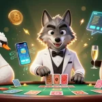 Engage in thrilling gameplay at trang chủ UU666 with a dynamic casino scene featuring animated characters and cryptocurrency elements.